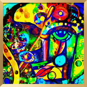 Vibrant Abstract Eye | Poster - Gold Frame Interior
