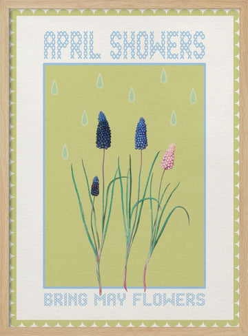 April Showers May Blooms | Poster - Wood Frame Interior