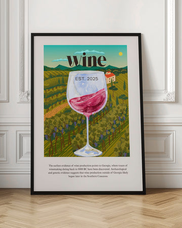 Vineyard Wine Glass | Poster - Room Interior 1