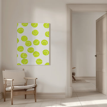 Playful Tennis Balls Pattern | Canvas - Room Interior 1