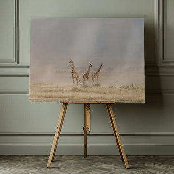 Giraffes in Golden Dust | Canvas - Room Interior 1