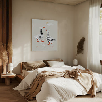 Charming Geese Stroll | Canvas - Room Interior 2