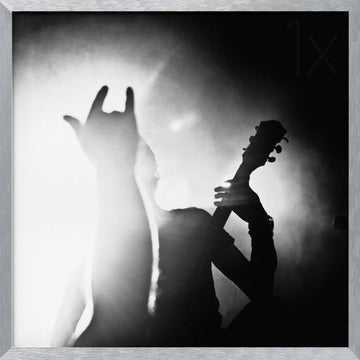 Rock On Concert Hand | Poster - Silver Frame Interior