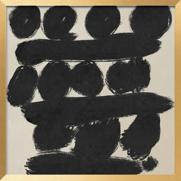 Bold Brushstroke Shapes | Poster - Gold Frame Interior