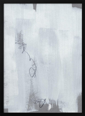 Echoes in White and Graphite | Poster - Black Metal Frame Interior