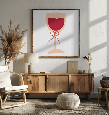 Romantic Red Wine Glass | Poster - Room Interior 2