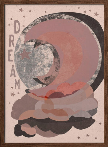 Starry Dreamscape | Poster - Walnut Frame Interior