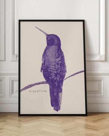 Elegant Violet Hummingbird | Poster - Room Interior 1