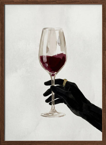 Red Wine Elegance | Poster - Walnut Frame Interior