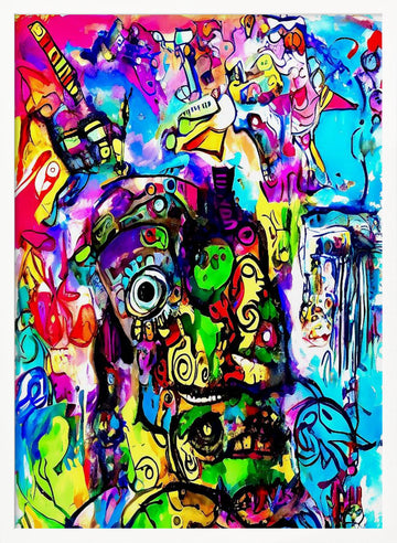 Vibrant Abstract Eye | Poster - White Frame Interior