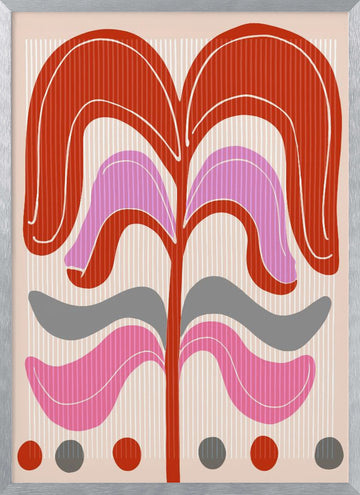 Abstract Floral Design | Poster - Silver Frame Interior