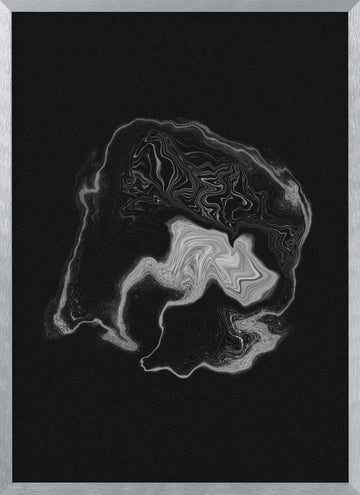 Dynamic Gray Swirl | Poster - Silver Frame Interior