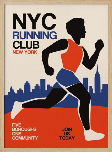 New York City Runner | Poster - Wood Frame Interior