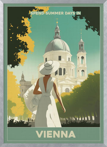 Summer Days in Vienna | Poster - Silver Frame Interior
