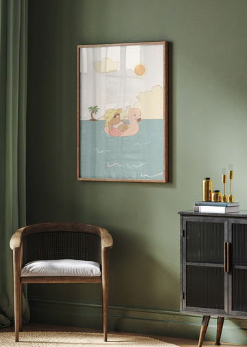 Relaxing Flamingo Float | Poster - Room Interior 2