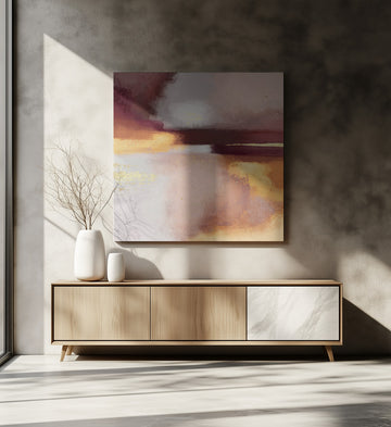 Golden Blush Abstract | Canvas - Room Interior 2