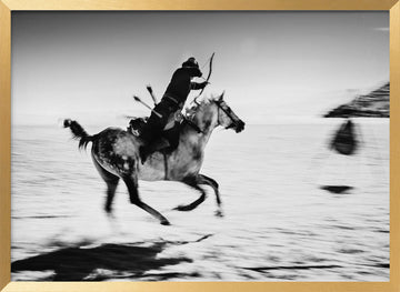 Galloping Mounted Archer | Poster - Gold Frame Interior