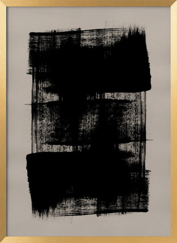 Abstract Brush Strokes 180Y | Poster - Gold Frame Interior