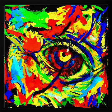 Vibrant Abstract Eye | Poster - Black Metal Frame Interior