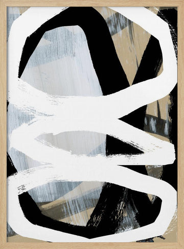 Modern Abstract Lines | Poster - Wood Frame Interior