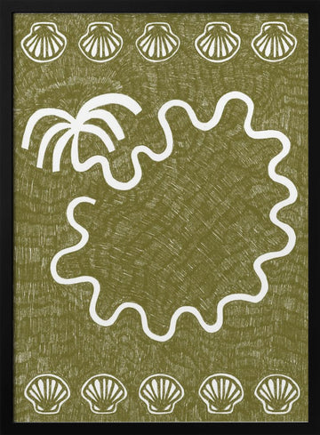 Palm Island Seashells | Poster - Black Metal Frame Interior