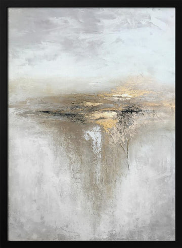 Golden Horizon Abstract | Poster - Black Metal Frame Interior