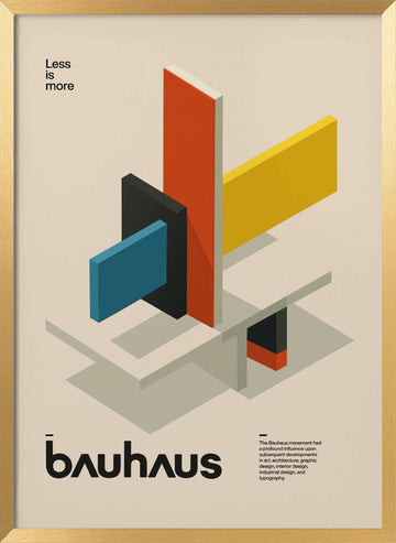 Geometric Shapes Bauhaus | Poster - Gold Frame Interior