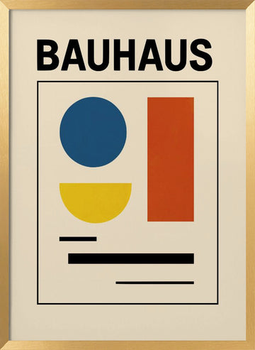 Bauhaus Geometric Shapes | Poster - Gold Frame Interior