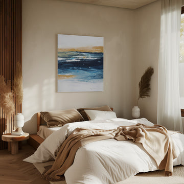 Deep Blue Ocean Gold | Canvas - Room Interior 2