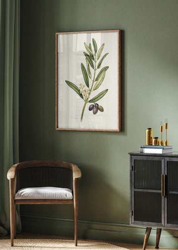 Olive Branch With Fruit | Poster - Room Interior 2