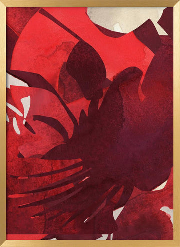 Vibrant Crimson Petals | Poster - Gold Frame Interior