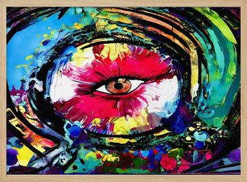 Vibrant Abstract Eye | Poster - Wood Frame Interior