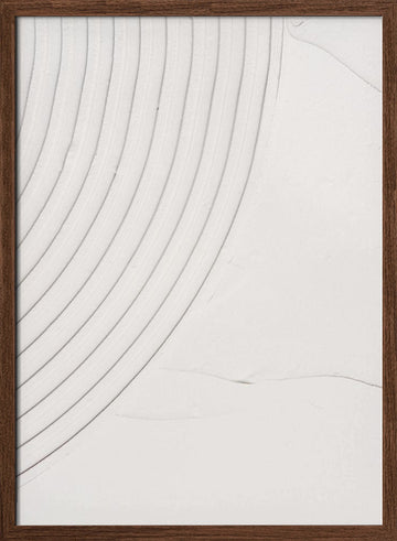 Curved White Texture | Poster - Walnut Frame Interior