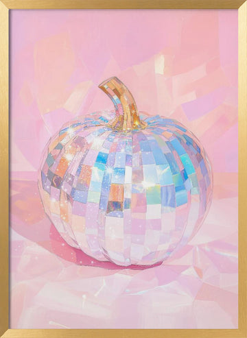 Iridescent Disco Pumpkin | Poster - Gold Frame Interior