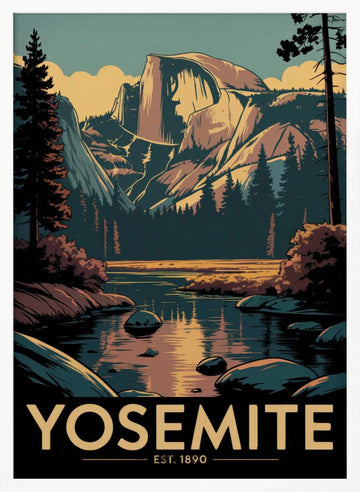 Yosemite Half Dome Vista | Poster - White Frame Interior