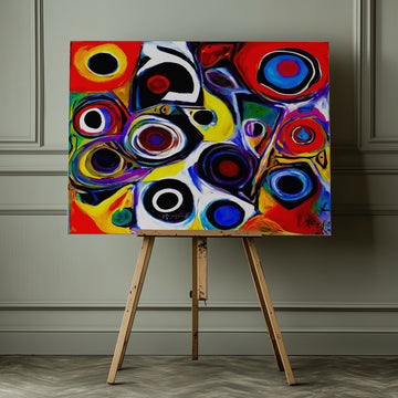Vibrant Abstract Circles | Canvas - Room Interior 1