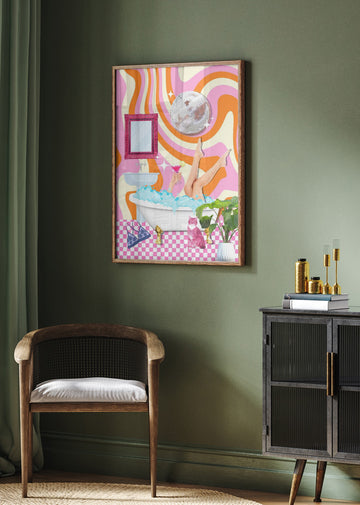 Groovy Bathtub Bliss | Poster - Room Interior 2
