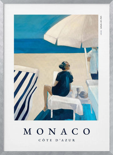 Monaco Beach Relaxation | Poster - Silver Frame Interior