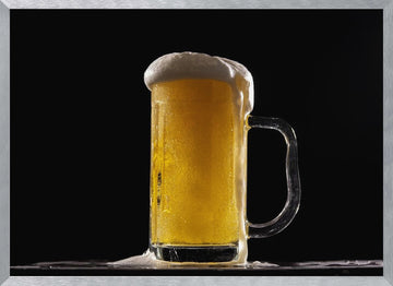 Overflowing Cold Beer | Poster - Silver Frame Interior