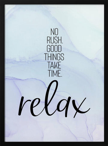 Serene Relaxation Quote | Poster - Black Metal Frame Interior