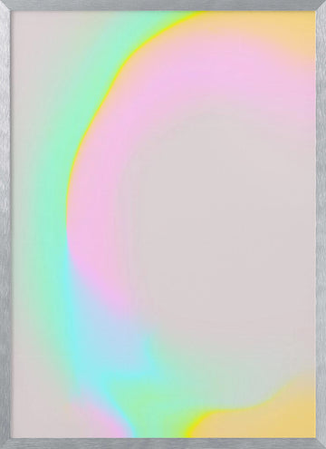 Pastel Glow Curve | Poster - Silver Frame Interior