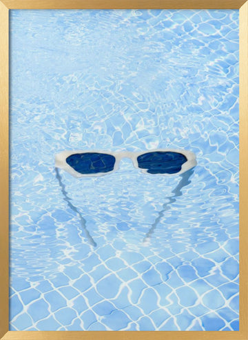 Floating Summer Sunglasses | Poster - Gold Frame Interior
