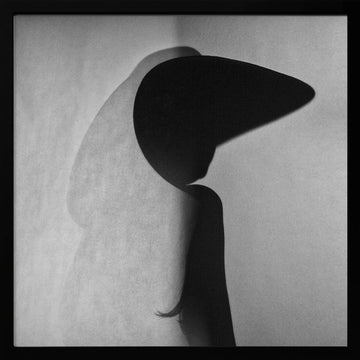 Elegant Hat Shadow | Poster - Black Metal Frame Interior