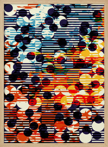 Vibrant Geometric Circles | Poster - Wood Frame Interior