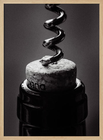 Uncorking The Wine | Poster - Wood Frame Interior