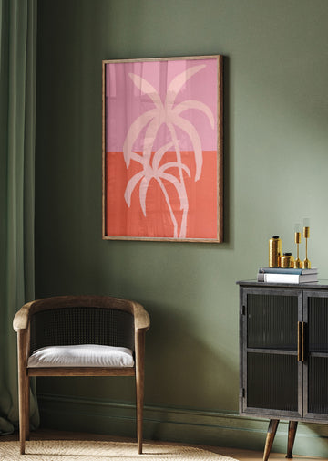 Pastel palms | Poster - Room Interior 2