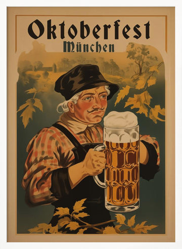 Oktoberfest Bavarian Man | Poster - White Frame Interior