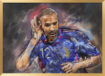 Dynamic Soccer Celebration | Poster - Gold Frame Interior