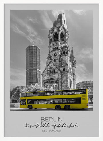 Berlin Memorial Church Bus | Poster - White Frame Interior