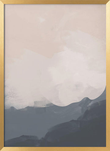 Misty Mountain Abstract | Poster - Gold Frame Interior
